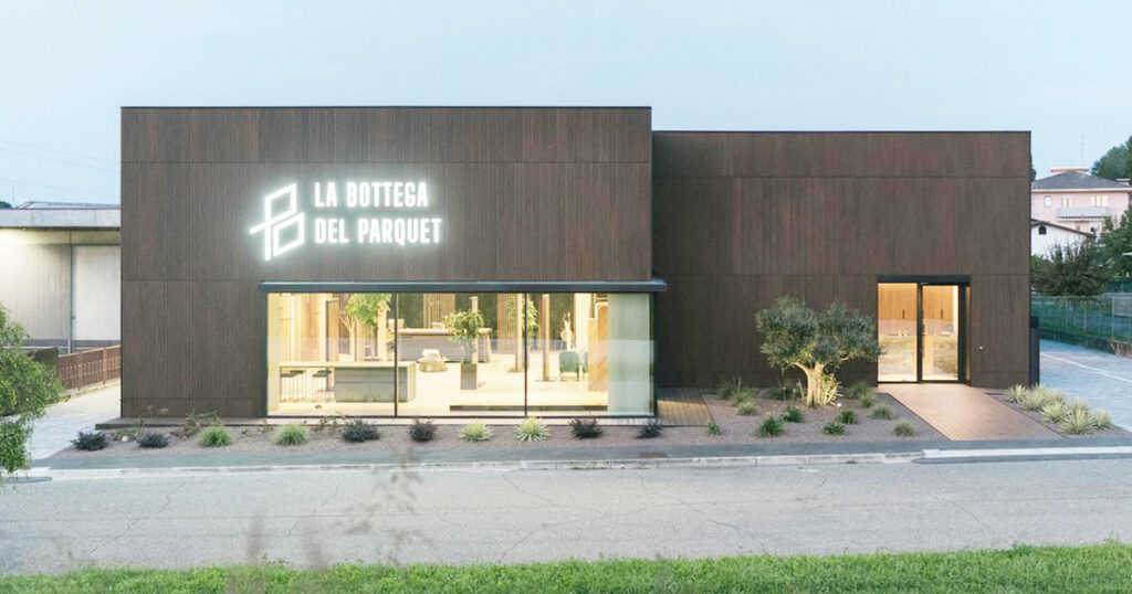 Sistema facciata Schüco a Padova il progetto PD Infissi per La Bottega del Parquet