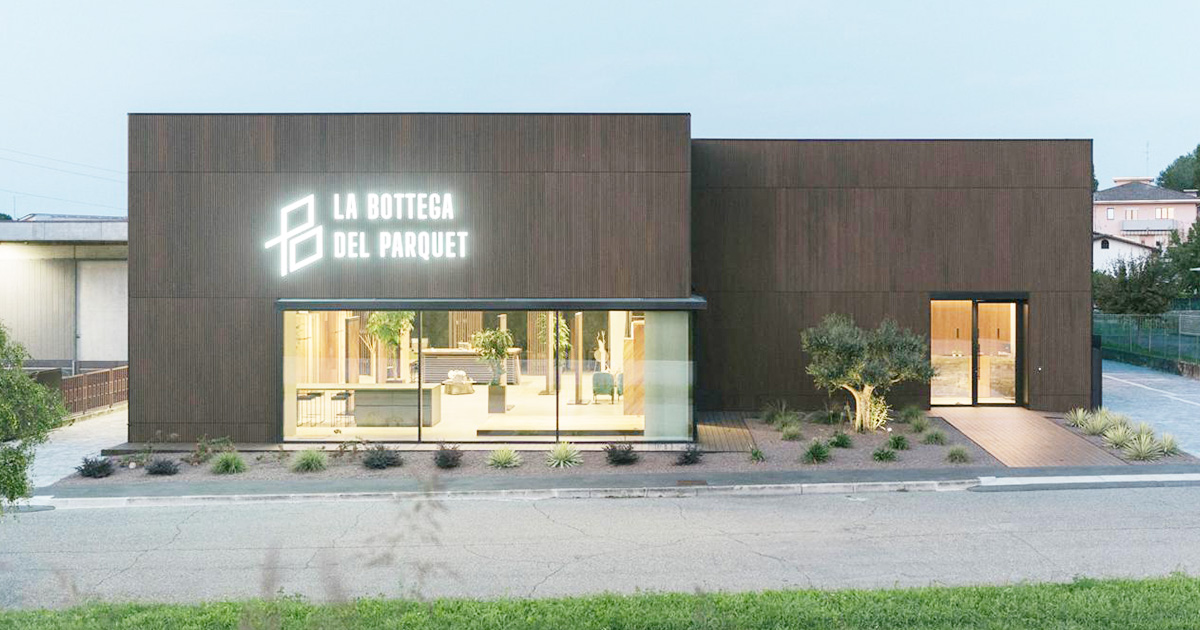 Sistema facciata Schüco a Padova il progetto PD Infissi per La Bottega del Parquet